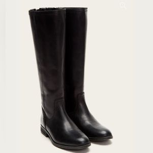 Frye & Co Jolie Black Leather Zip Boot